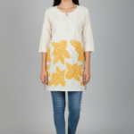 Classic Creme Blossom Kurti Top – Women’s Ethnic Wear
