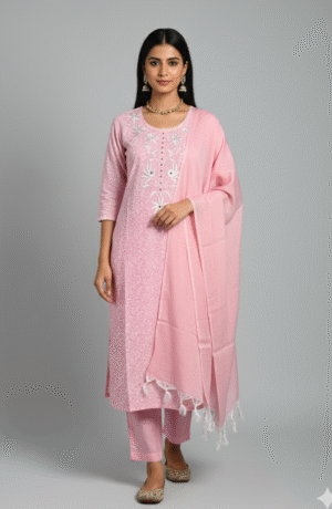 Sunlit Elegance Embroidered Suit Set