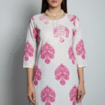 Classic Floral Print Kurti Top – Short Style